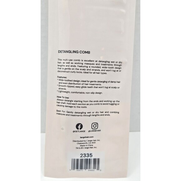 L'ange Detangling Comb 2335 9.5" Long Pink NIP - Picture 3 of 3